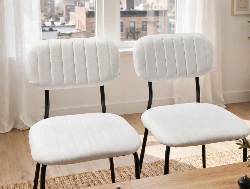 White Upholstered Dining Chair - photo 2