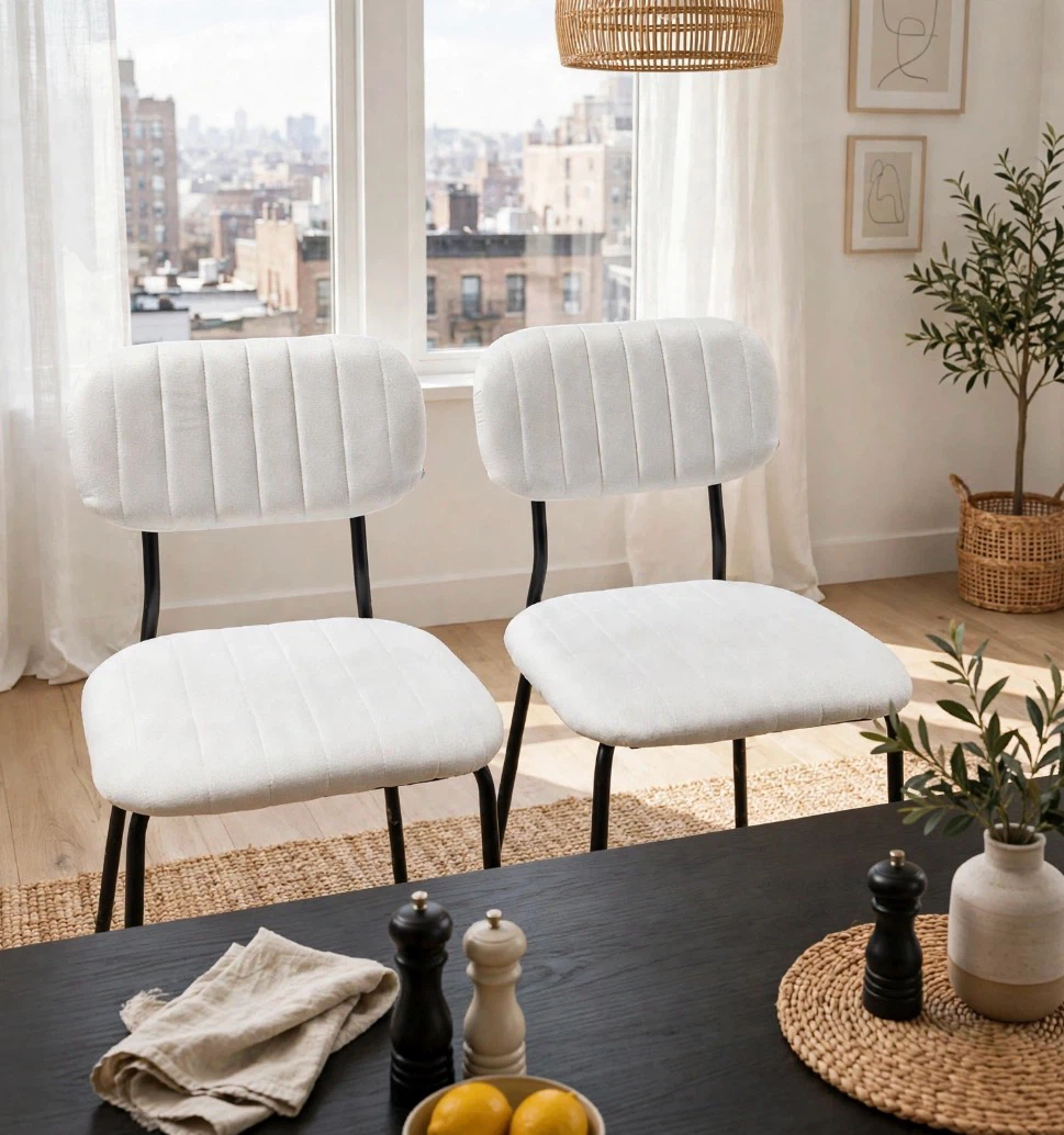 White Upholstered Dining Chair - photo 3