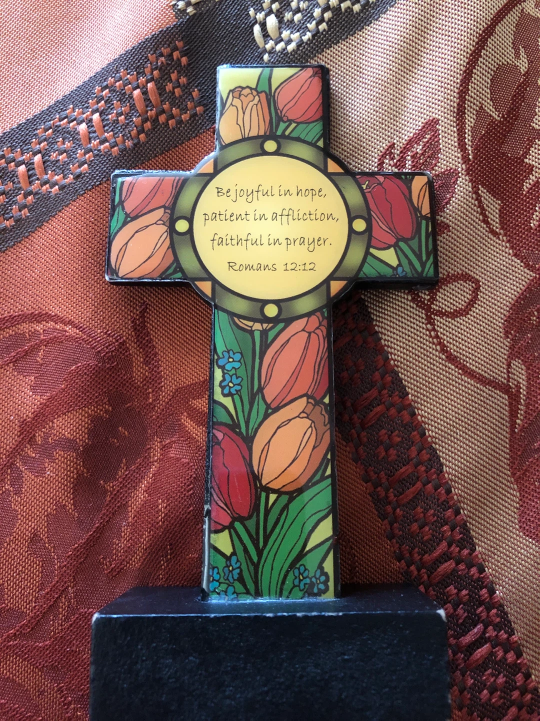 Romans 12:12 Decorative Floral Cross 🏈