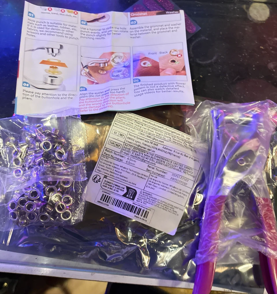 Eyelet and Grommet Punch Pliers Tool Set