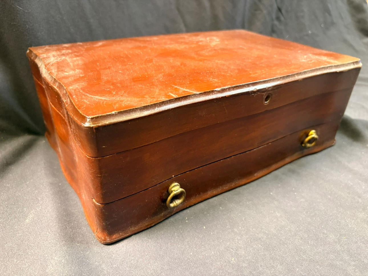 🏈Wooden Jewelry Box with Red Velvet Interior - photo 3
