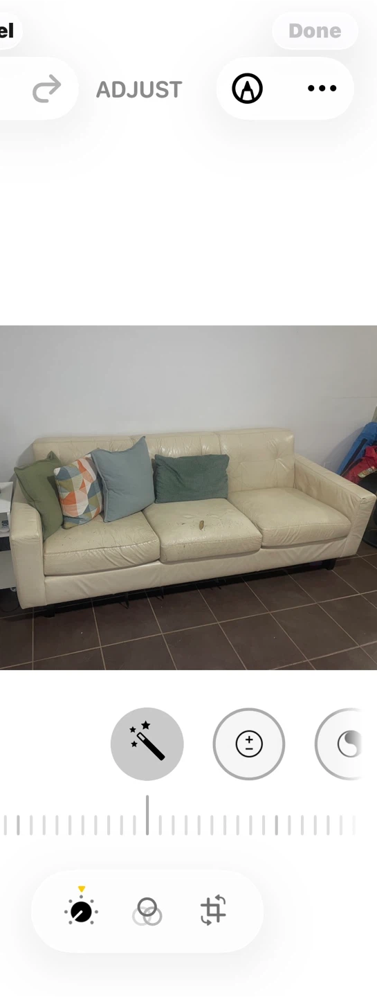 * FREE*Cream White Three-Seater Sofa
