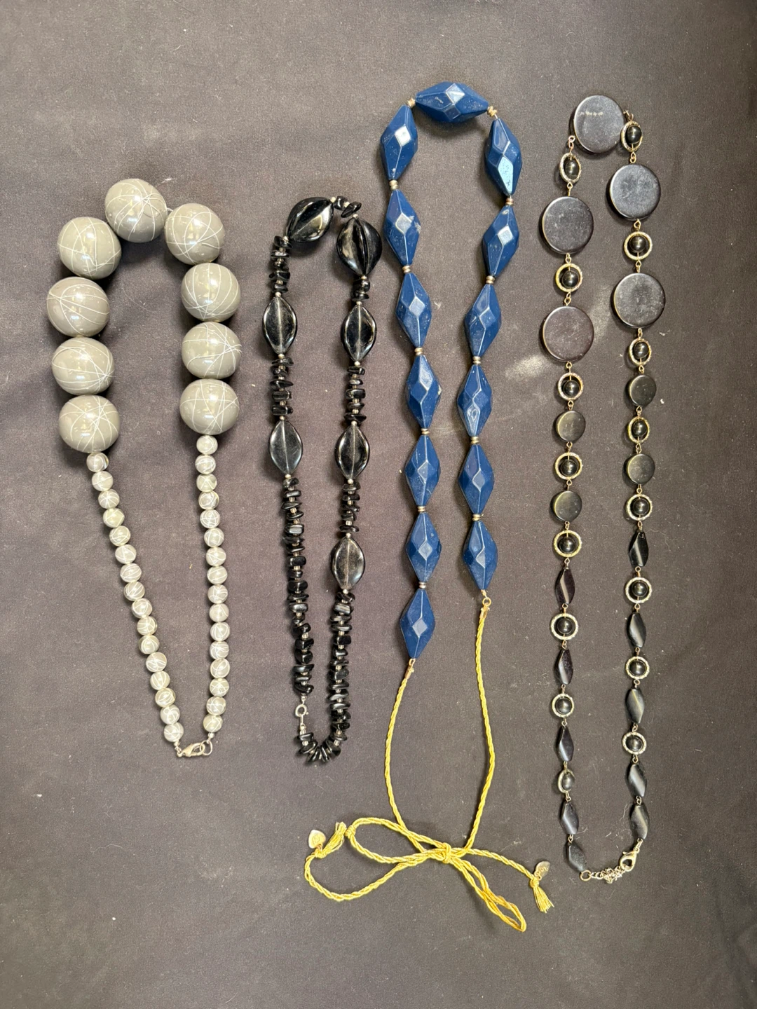 Set of 4 statement beaded necklaces