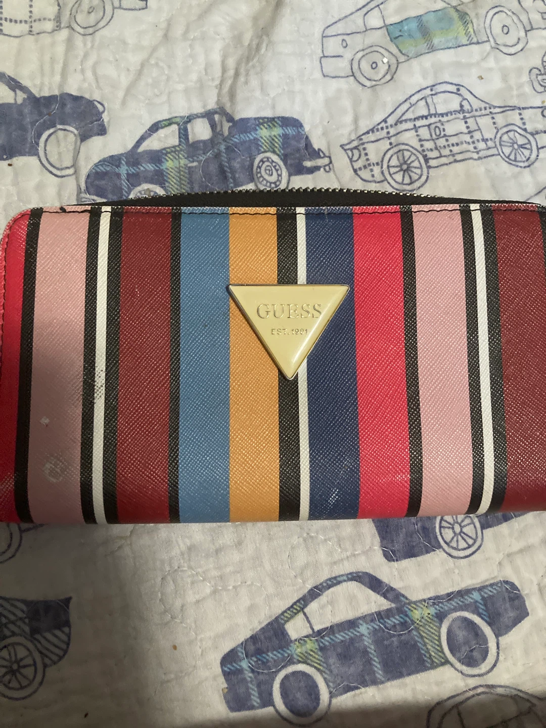 Guess Multi-Coloured Striped Zip-Around Wallet