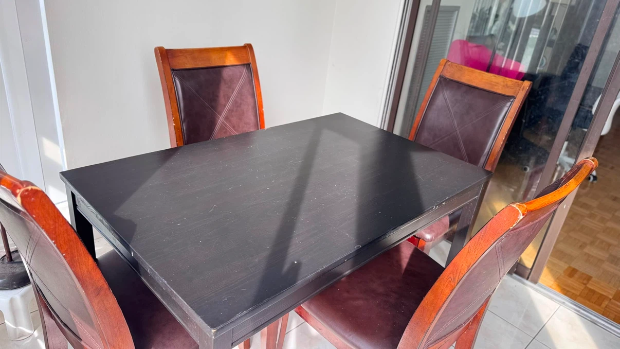 Dining Table and Four Chairs Set