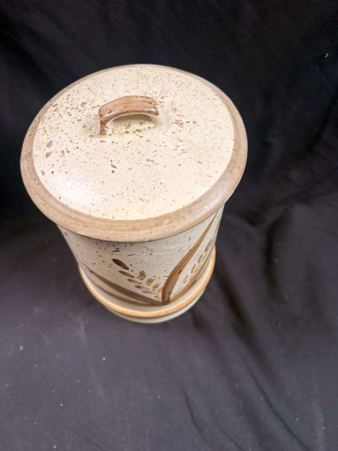 🏈Vintage Speckled Ceramic Kitchen Canister - photo 2