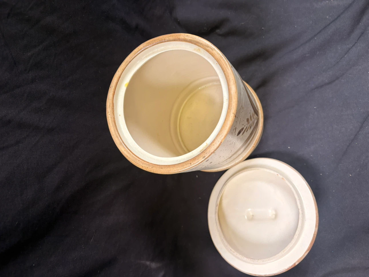 🏈Vintage Speckled Ceramic Kitchen Canister - photo 3