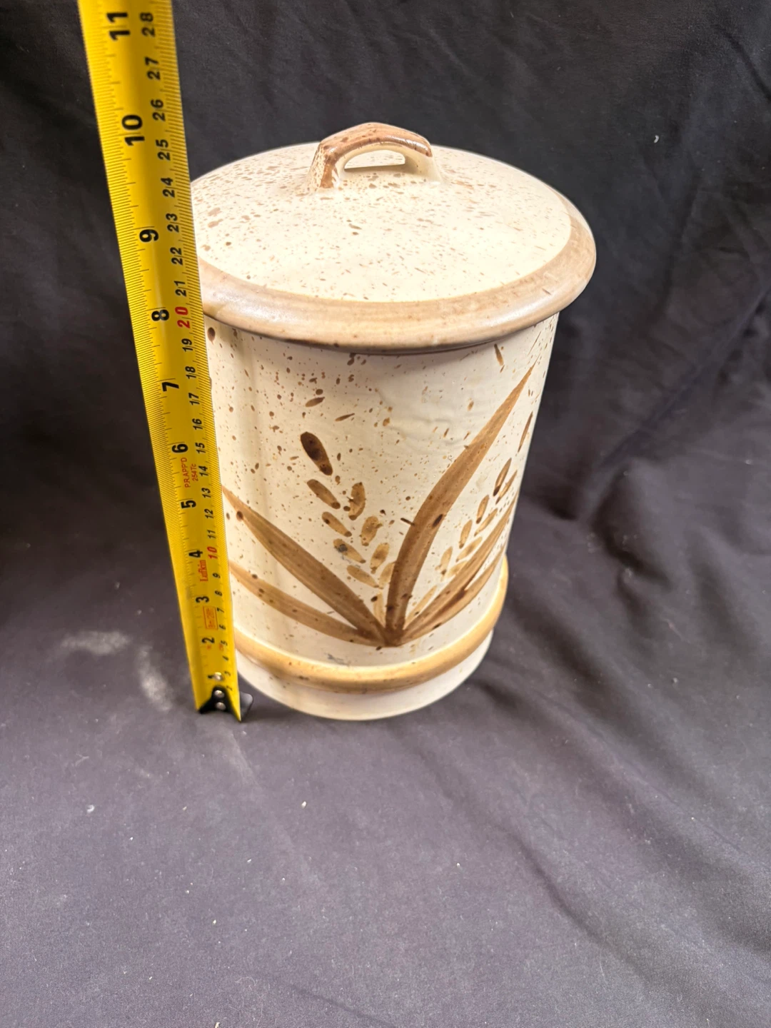 🏈Vintage Speckled Ceramic Kitchen Canister - photo 4