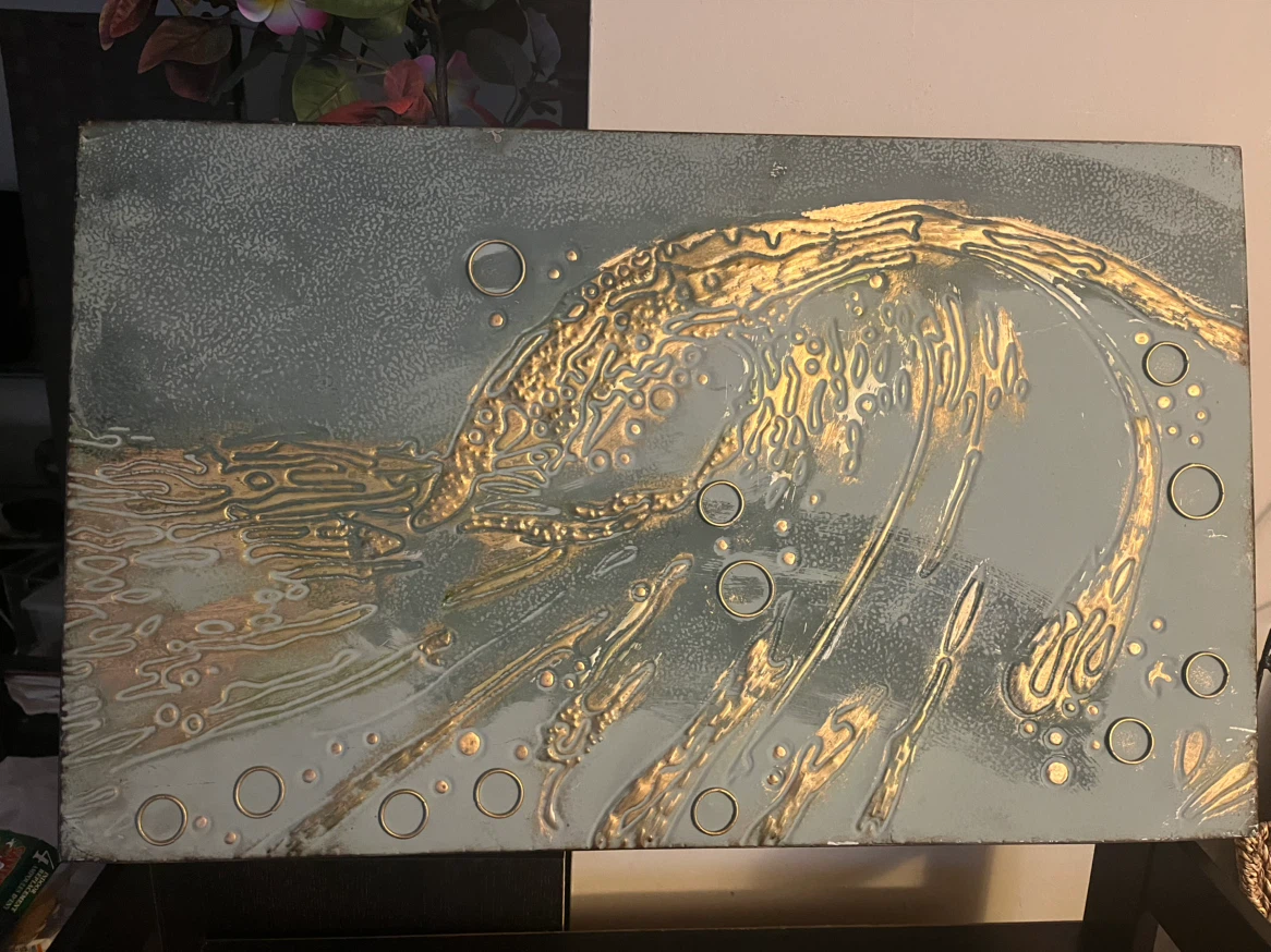 Metal wall art wave print - photo 2