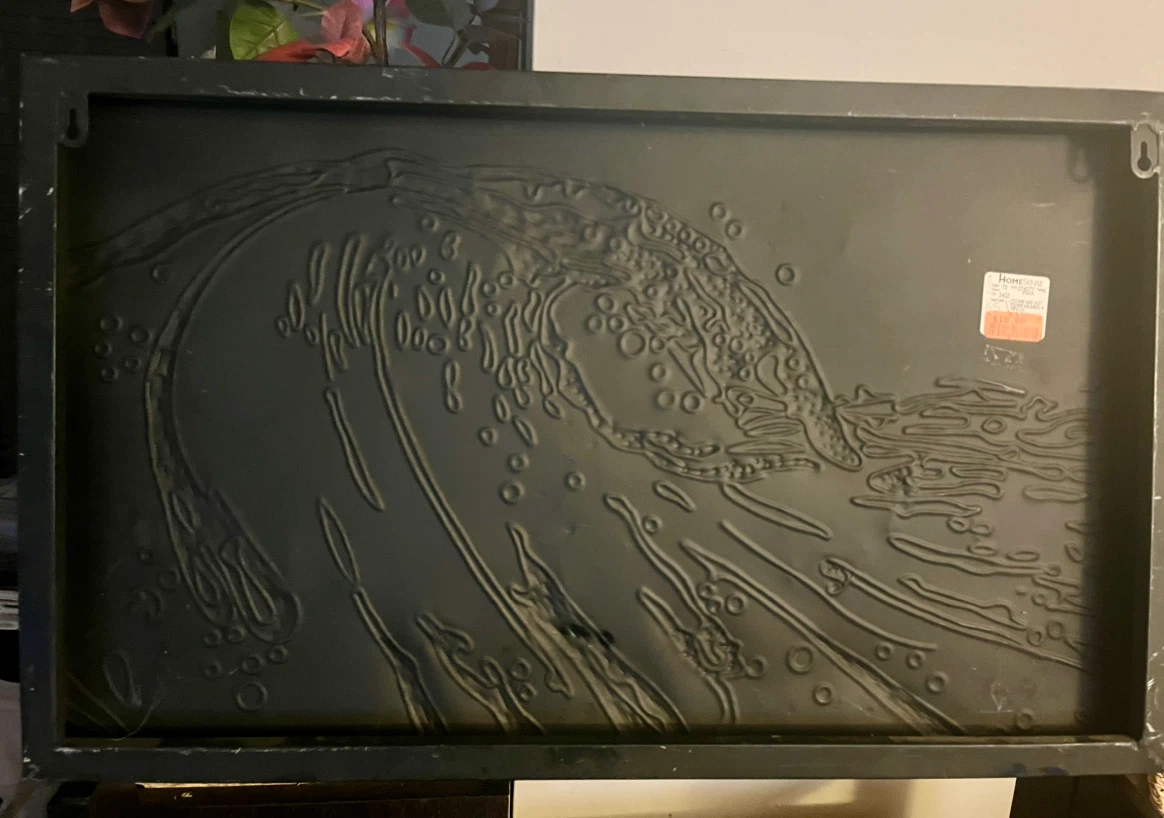 Metal wall art wave print - photo 3
