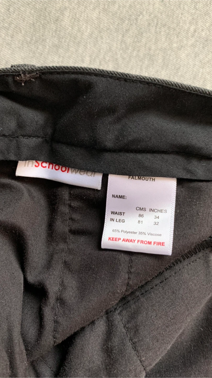 InSchoolwear School Uniform Trousers - Grey - 34x32 🏈 - photo 3