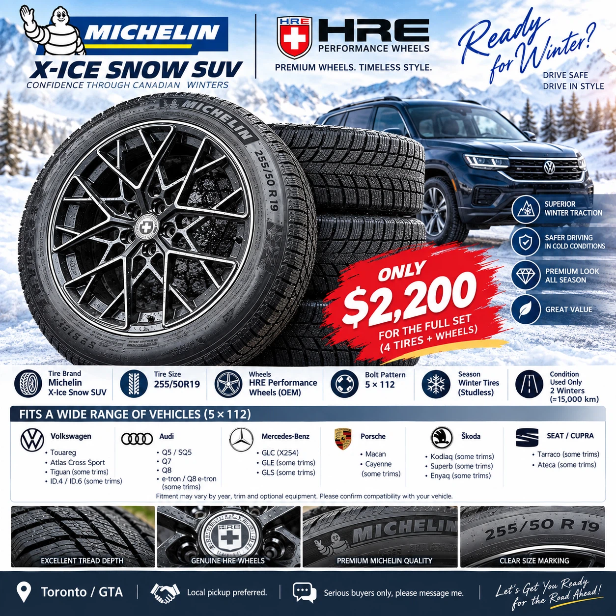 Michelin X-Ice Snow SUV Tires with HRE Performance Wheels