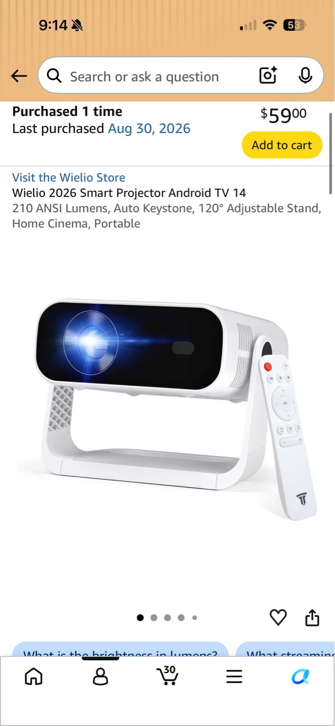 Wielio Smart Projector brand new