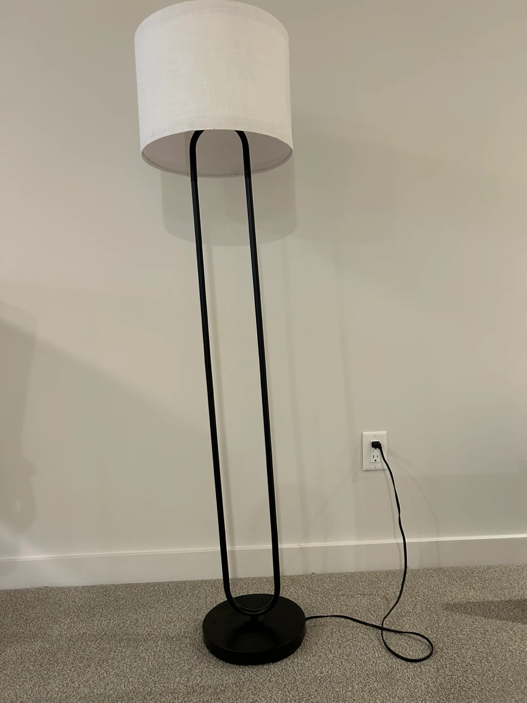 Modern Black Floor Lamp with White Shade