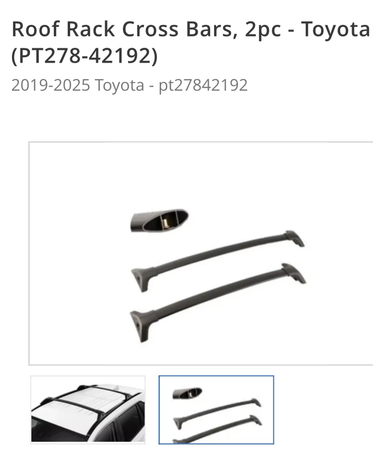 Toyota RAV4 Roof Rack Cross Bars (PT278-42192) - photo 2
