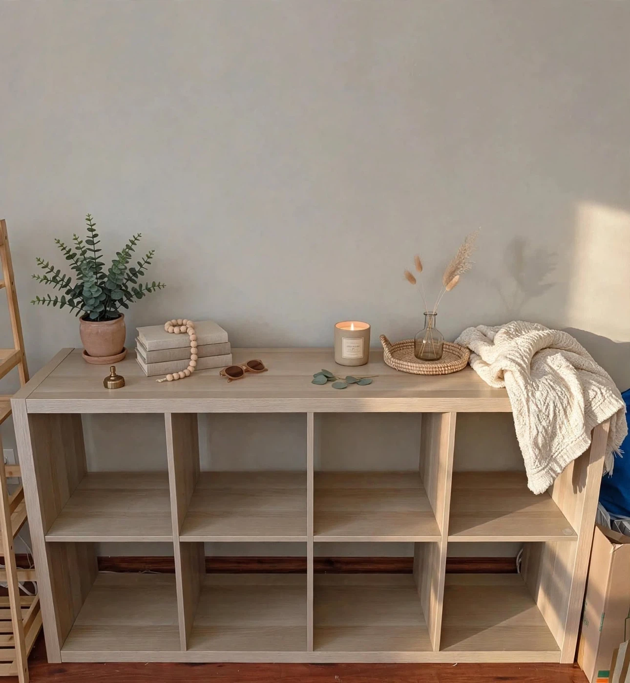 IKEA KALLAX 8-Cube Shelving Unit with Woven Baskets - photo 2