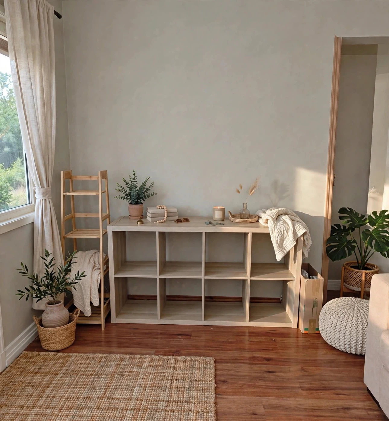 IKEA KALLAX 8-Cube Shelving Unit with Woven Baskets - photo 4