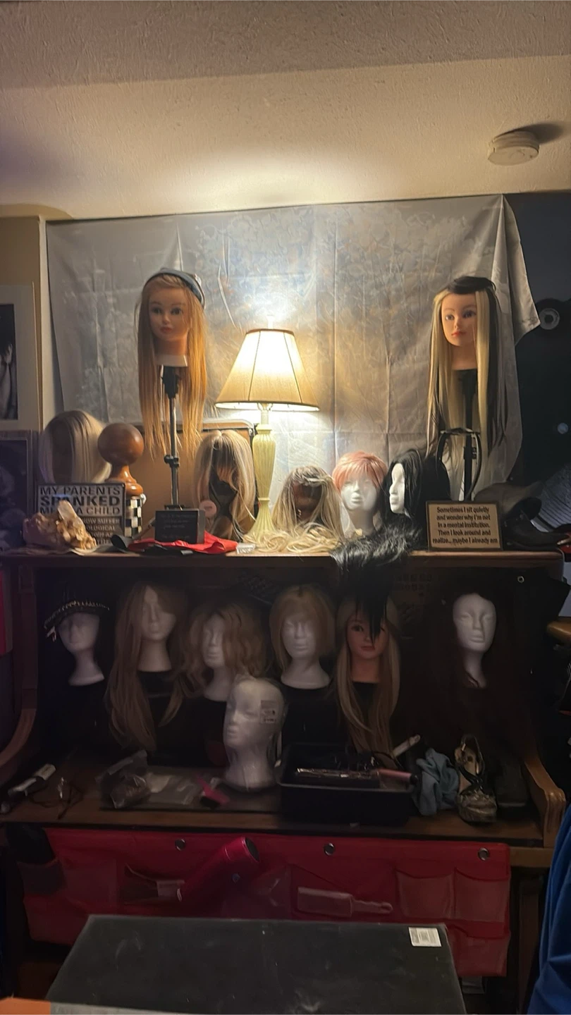 Large Collection of Assorted Wigs and Hairpieces