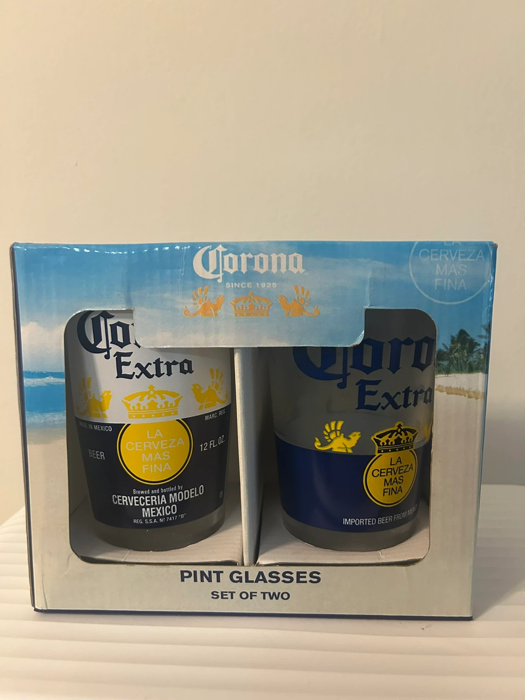 Corona Extra Pint 🏈 Glasses Set of Two