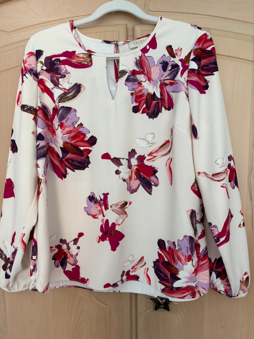 Laura Petites Floral Long Sleeve Blouse Size 8