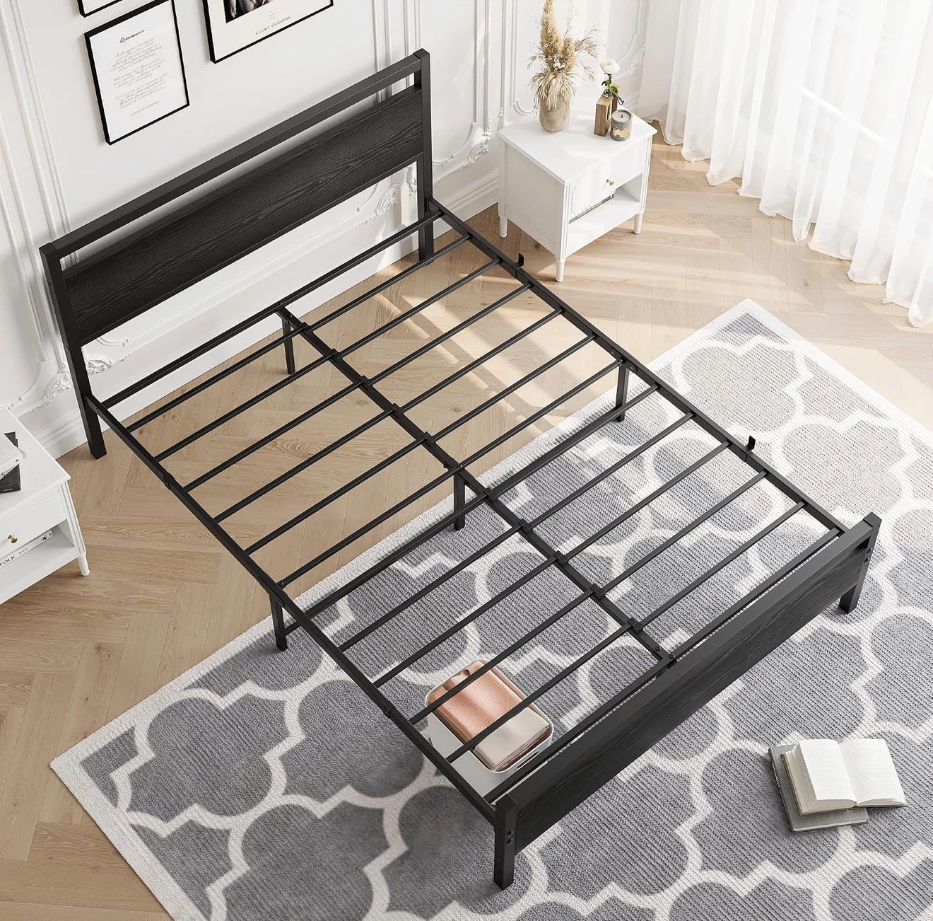 Black Metal Queen Size Bed Frame