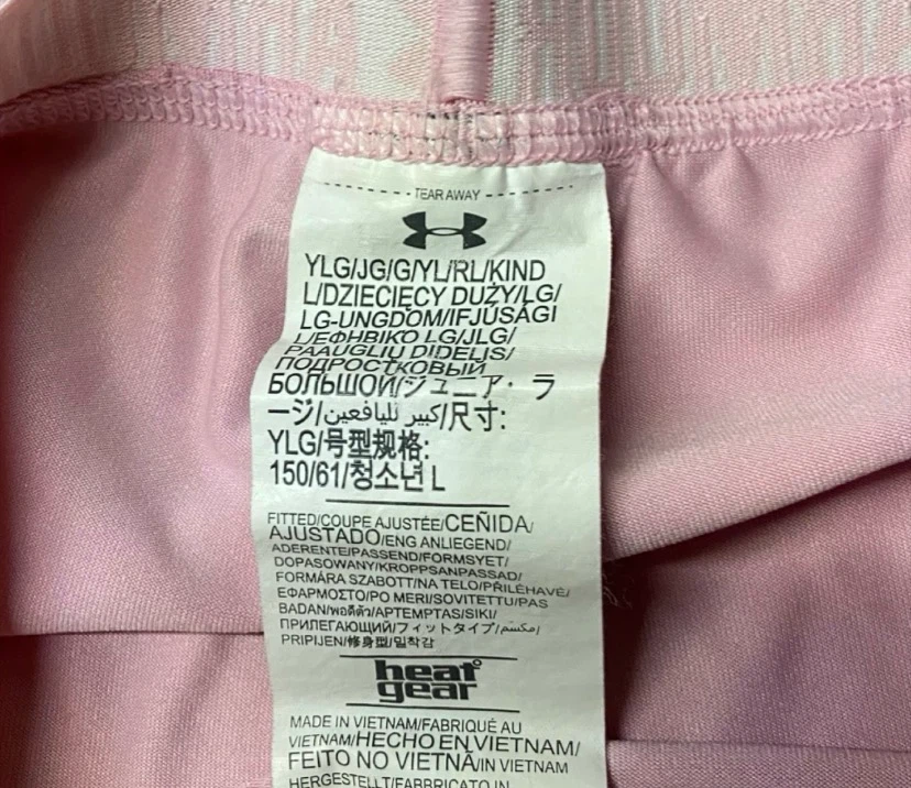 🏈 Under Armour HeatGear Pink Camo Shorts Size YLG - photo 5