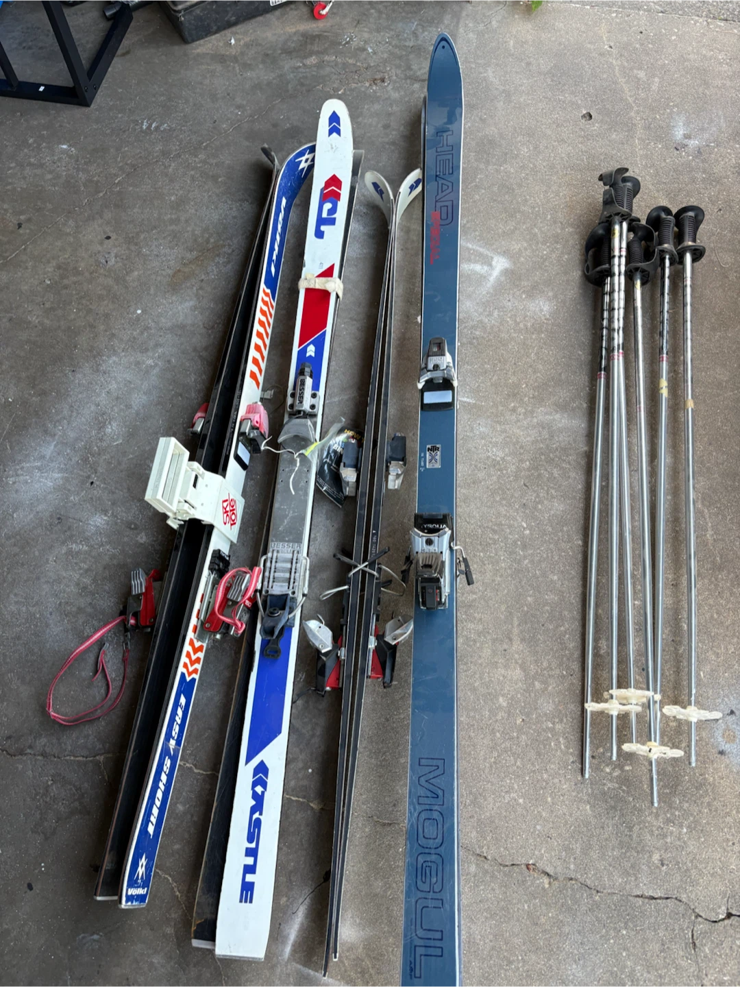 Vintage Kastle and Head Skis with Poles