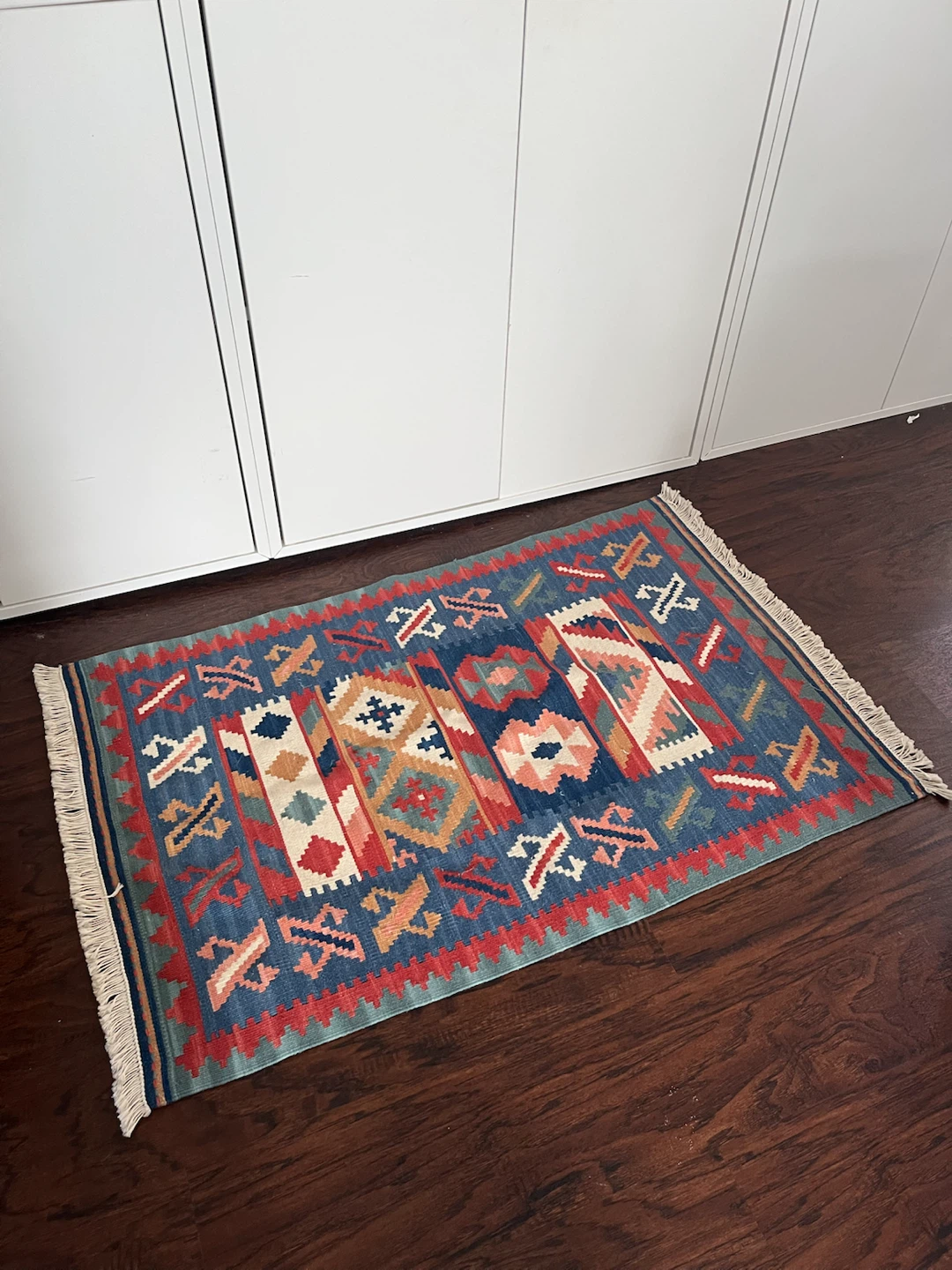 Vintage Woven Kilim Wall Hanging /  Mat