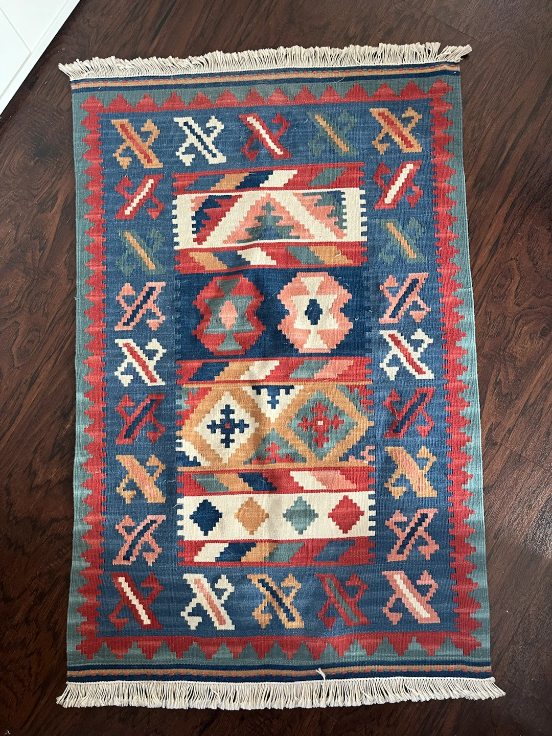 Vintage Woven Kilim Wall Hanging /  Mat - photo 3