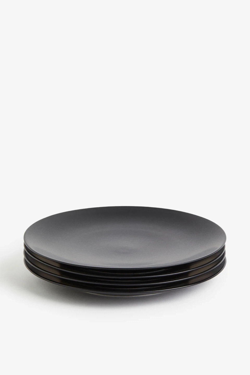H & M Set of 4 Black Ceramic Plates