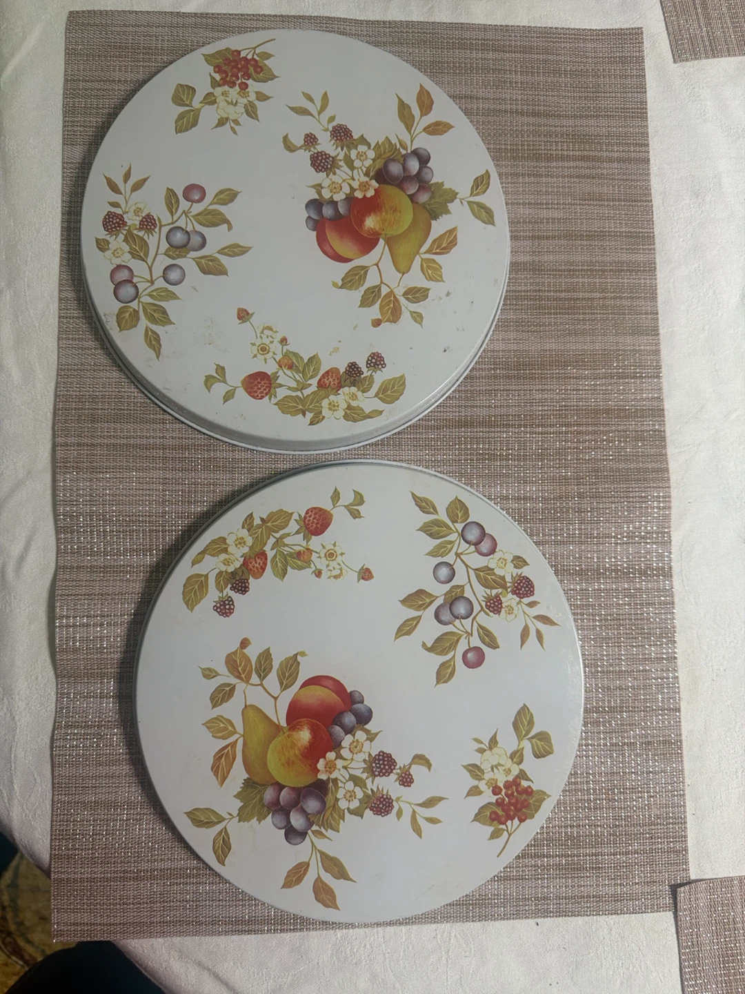 Vintage Fruit & Floral Metal Stove Element Covers - photo 2