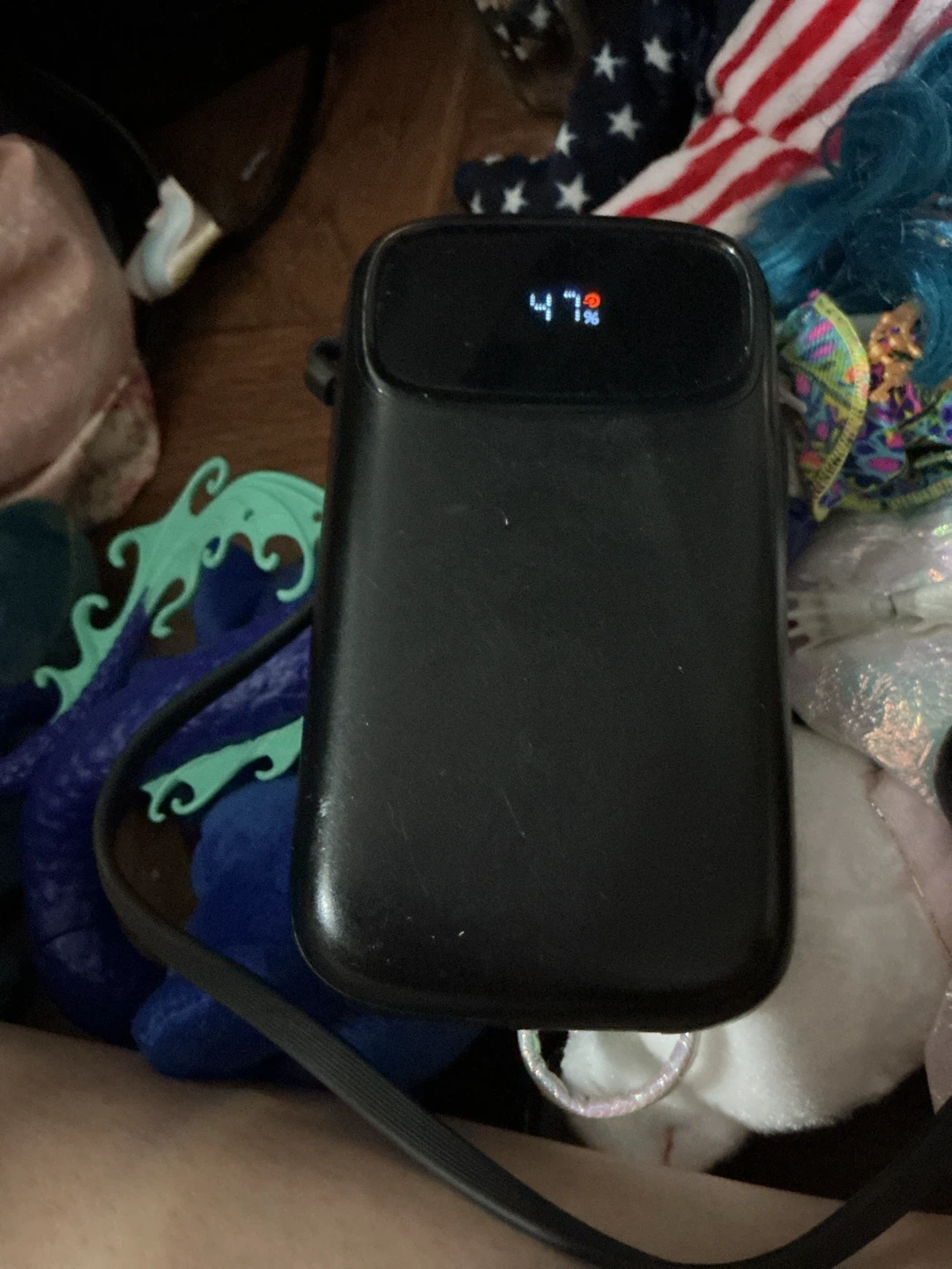 Black Portable Power Bank with LED Display 🏈