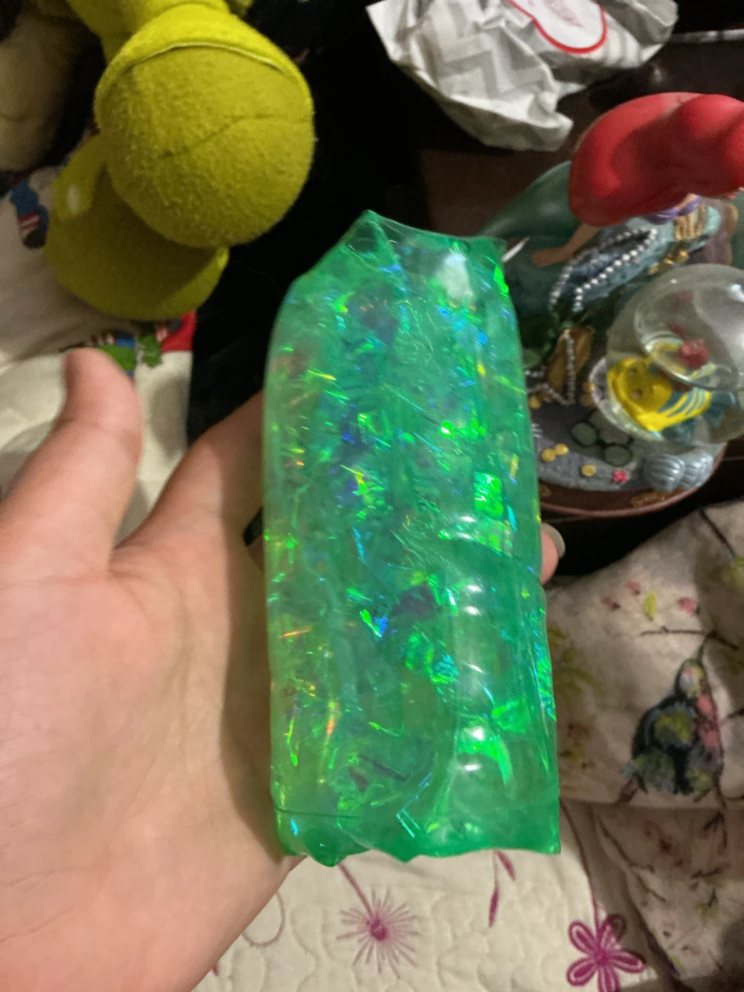 Green Glitter Sensory Water Snake Toy 🏈