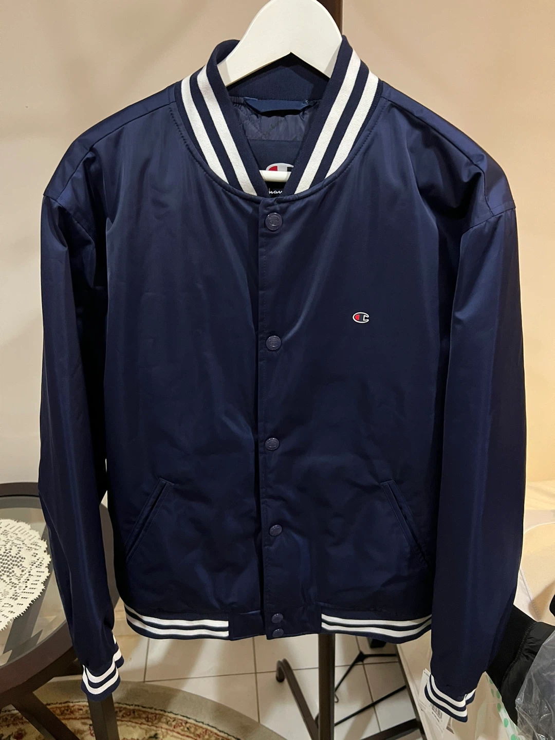 Champion Navy Varsity Jacket in M