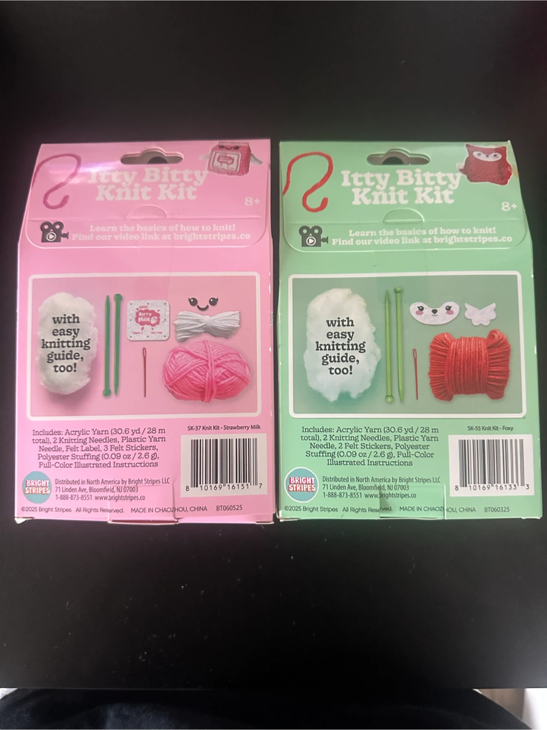 Bright Stripes Itty Bitty Knit Kit - Strawberry & Foxy - photo 2