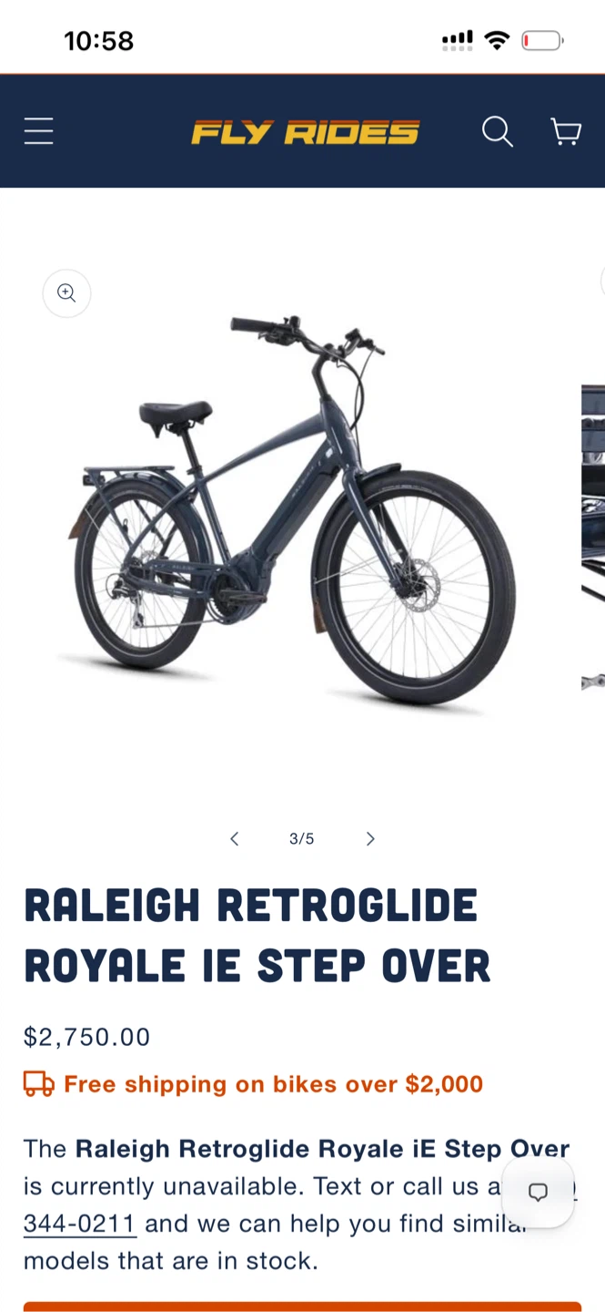 Raleigh Retroglide Royale iE Step Over E-Bike