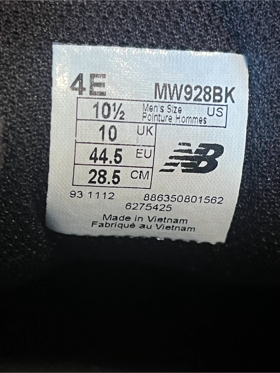 New Balance MW928BK Men's Shoes Size 10.5 4E - photo 3