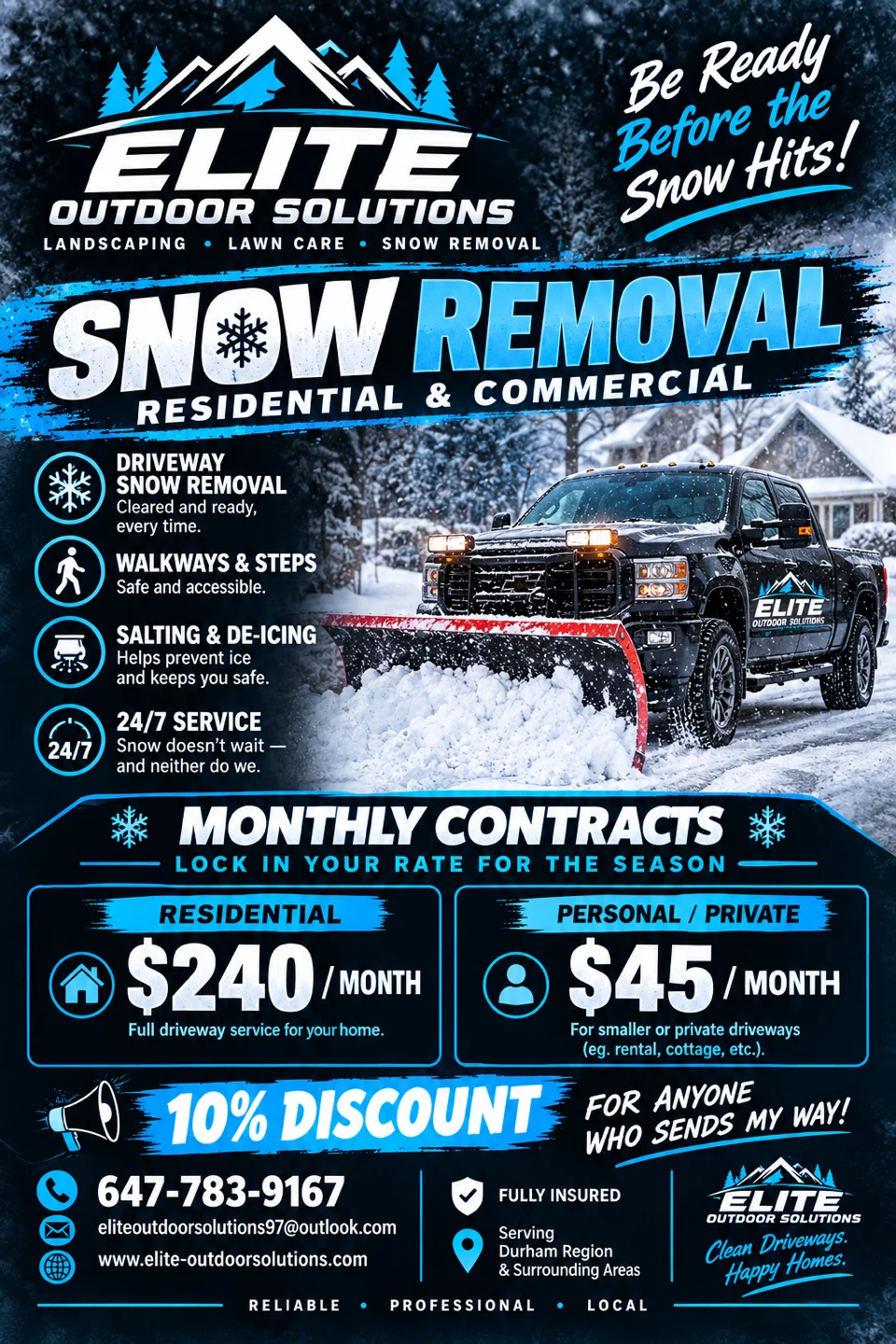 Elite Outdoor Solutions Snow Removal Services