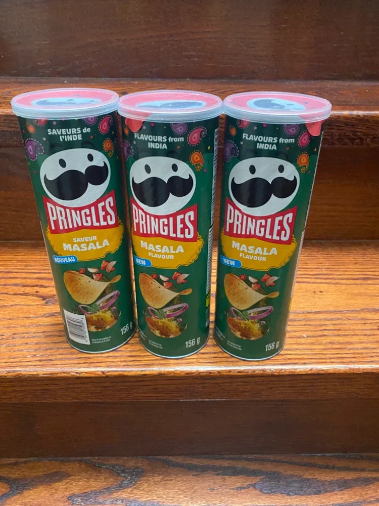 Three Cans of Pringles Masala Flavour