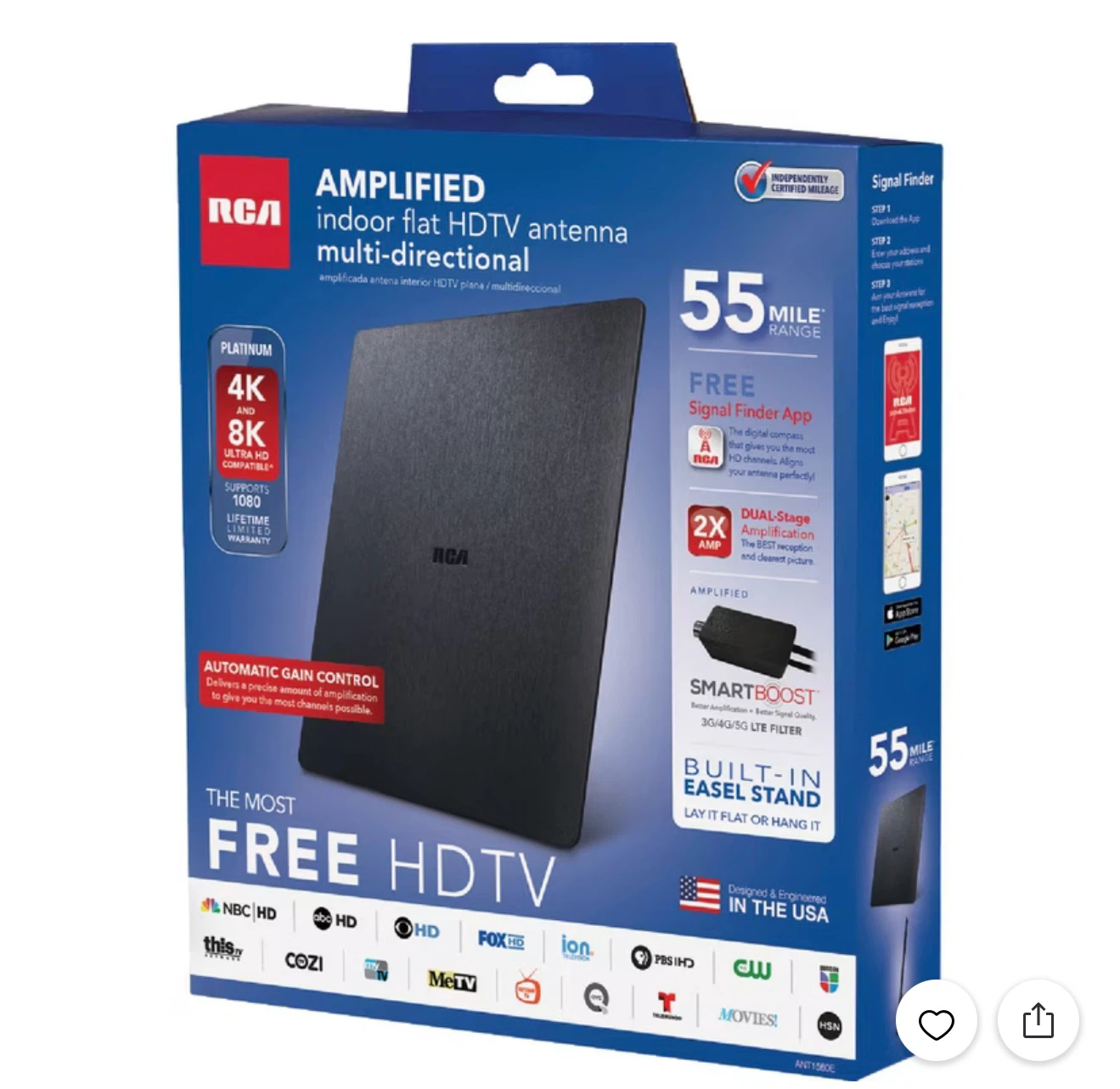 RCA Amplified Indoor Flat HDTV Antenna - photo 2