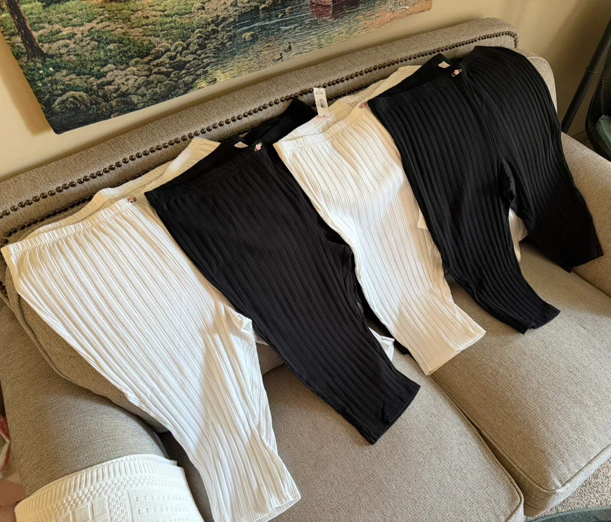 Set of 4 Joe Fresh women’s ribbed pull-on capri pyjama pants - photo 3