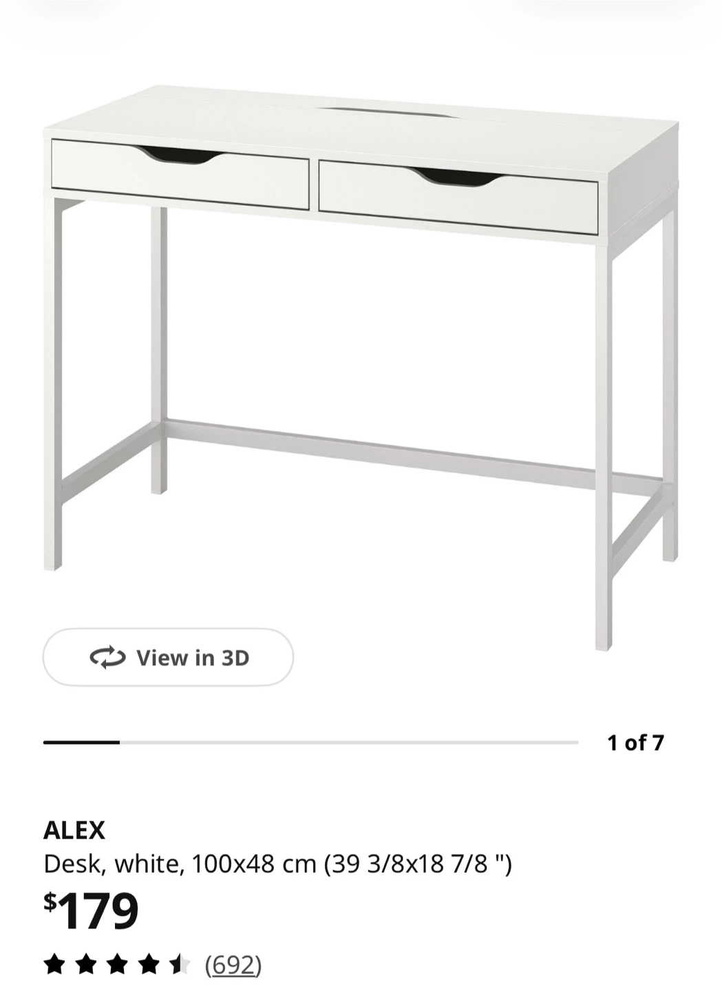 NEW in box IKEA ALEX Desk (White)