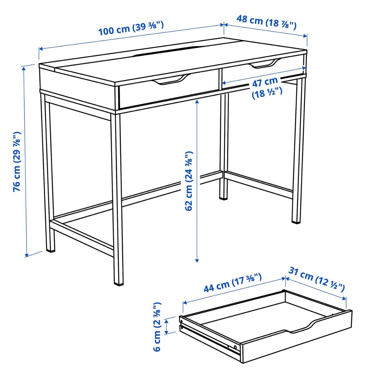 NEW in box IKEA ALEX Desk (White) - photo 2