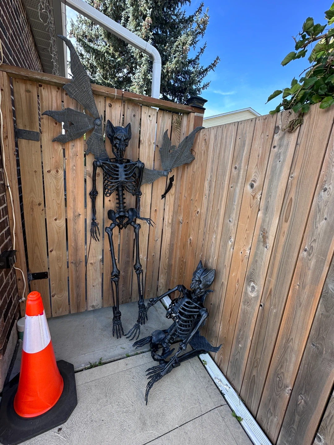 Light-Up Winged Bat Skeleton Halloween Decoration