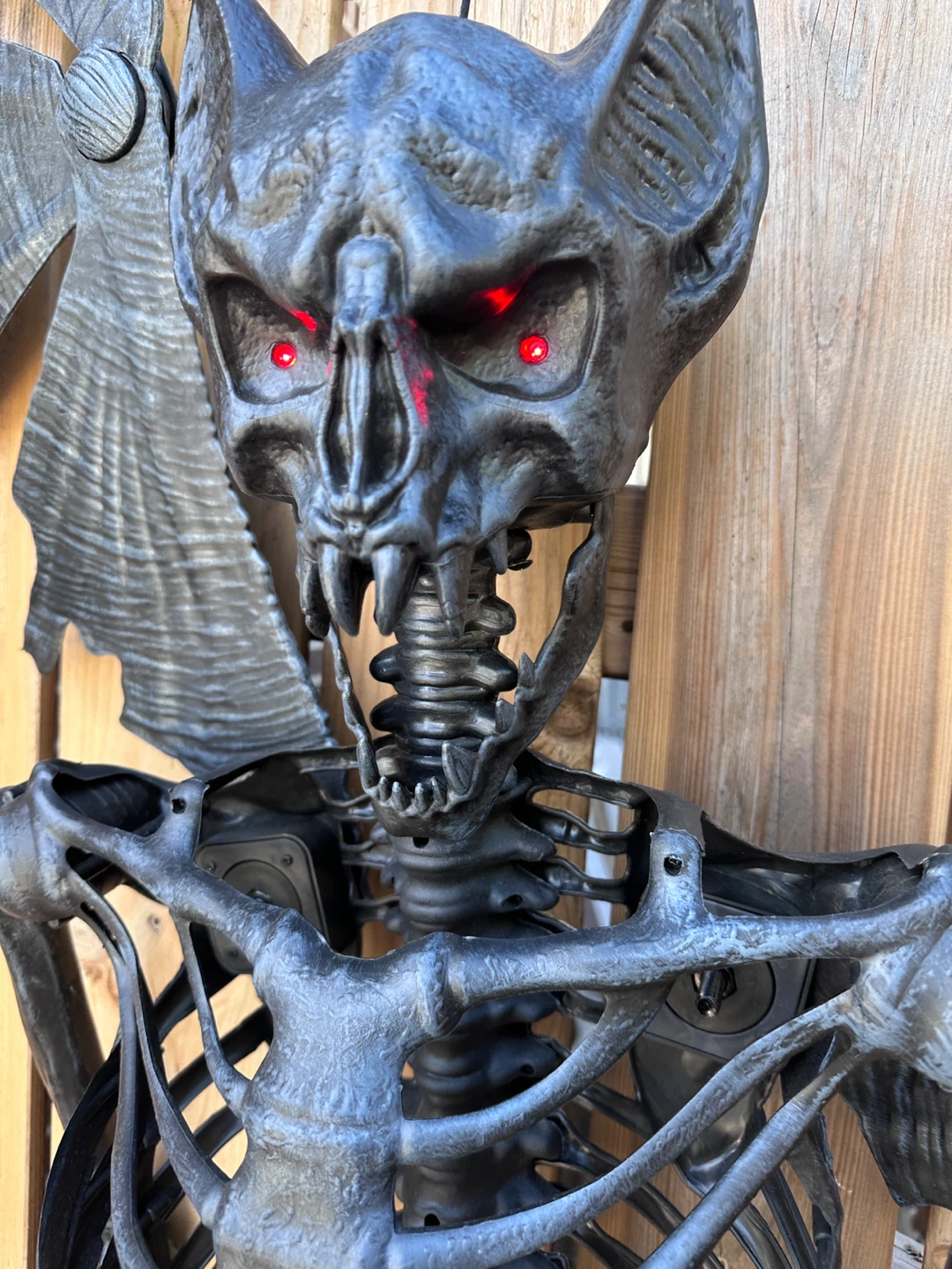 Light-Up Winged Bat Skeleton Halloween Decoration - photo 2