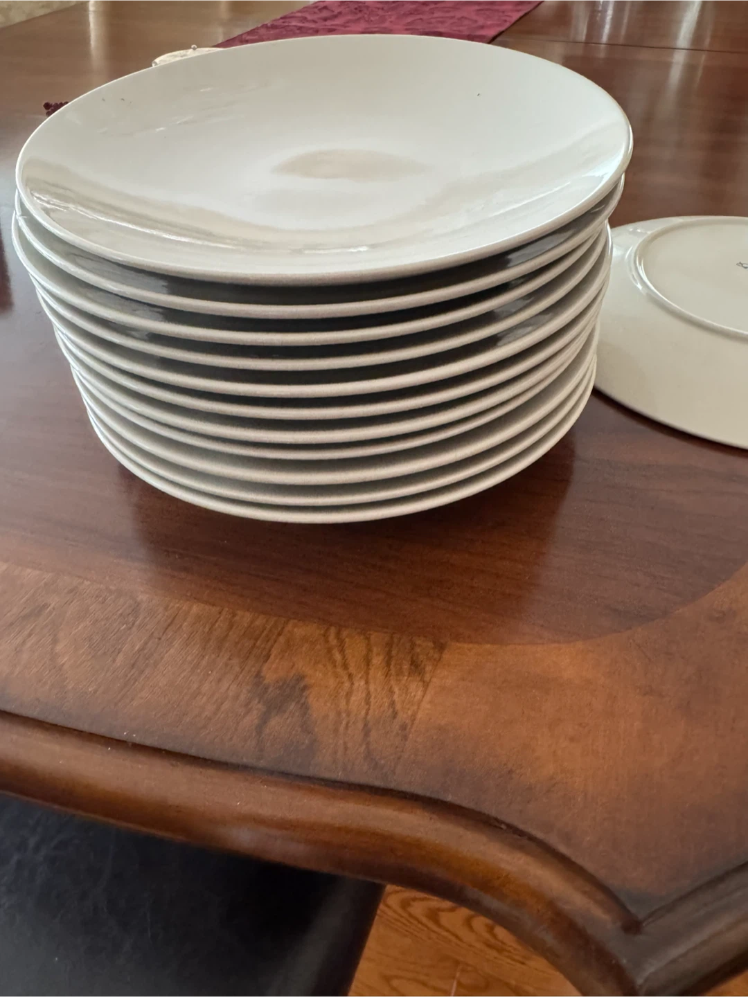 Set of 12 IKEA Off-White Dinner Plates. New.