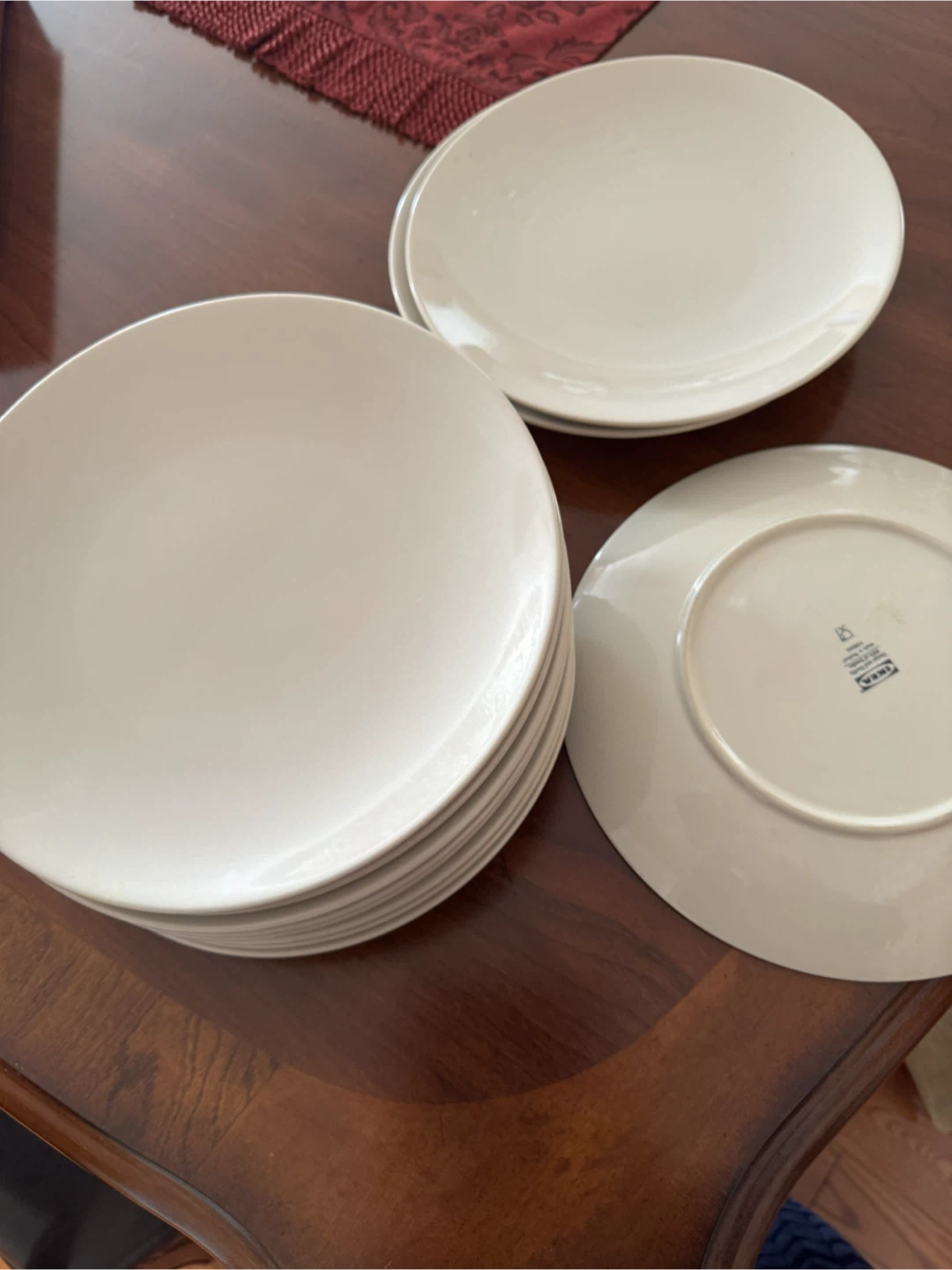 Set of 12 IKEA Off-White Dinner Plates. New. - photo 2