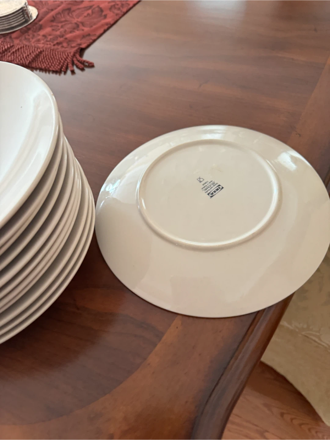 Set of 12 IKEA Off-White Dinner Plates. New. - photo 3