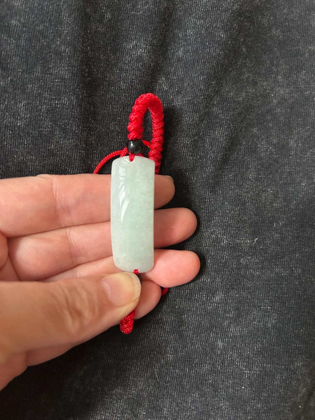 Natural Jadeite Jade Bracelet - Adjustable Red Cord - photo 2