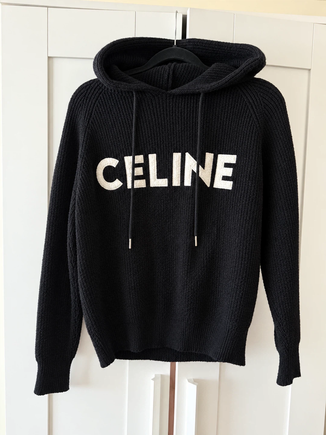 Celine Black Knit Hoodie